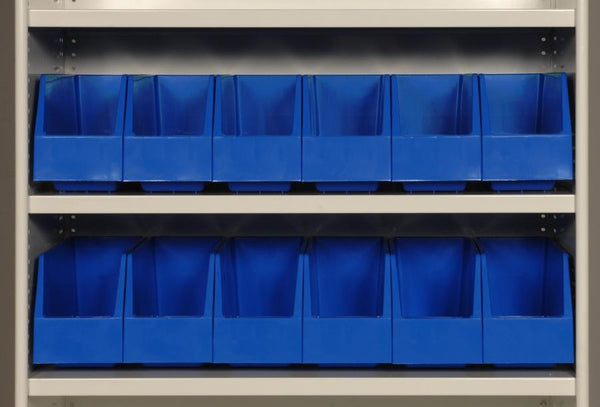 AP42 Pack of 18 VISIPLAS Picking Bins 400x146x200mm Blue
