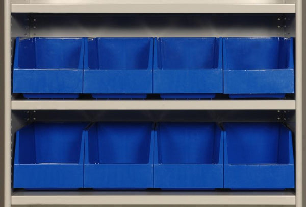 AP43 Pack of 12 VISIPLAS Picking Bins 400x219x200mm Blue
