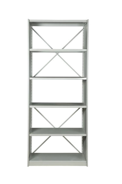 Front View of VISIPLAS BS201 Steel Shelving Kit with 6 Shelves