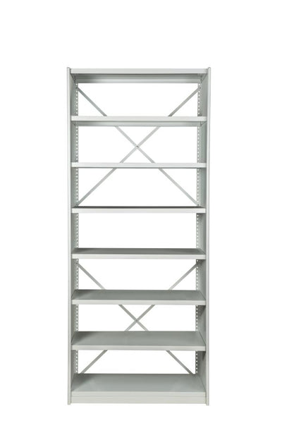 Front view of BS203 Steel Shelving Kit with 8 Shelves
